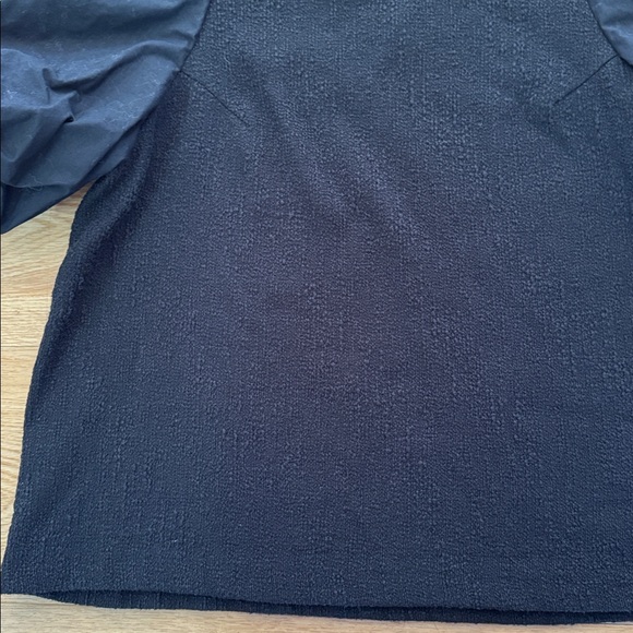 By Anthropologie Women's Black Mixed Media Puff Sleeve Textured Blouse Medium - Picture 6 of 10
